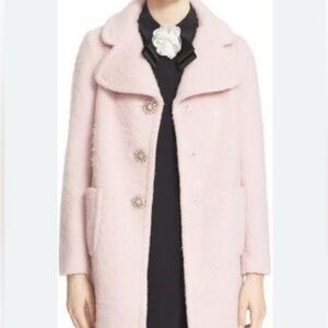 Kate spade New York Coat Acrylic/Wool Pink Shaggy Size 6 Small